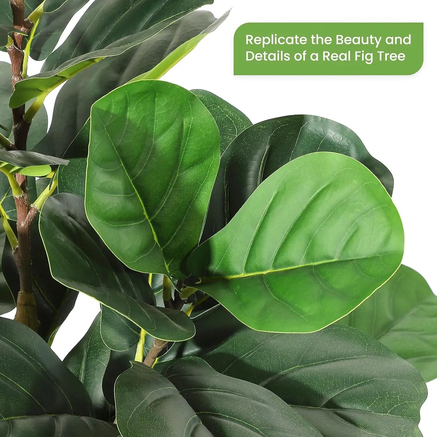 HiMISS Artificial Fiddle Leaf Fig Tree With Pot Decor