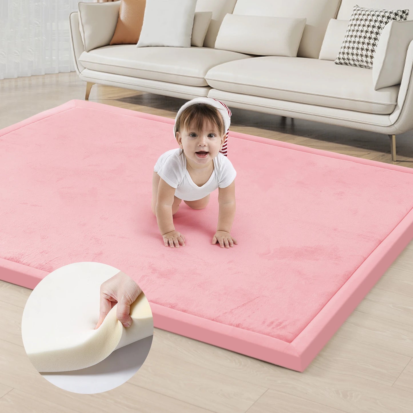 PaPaMat Memory Foam Playpen Mat Carpet With Non Slip Bottom