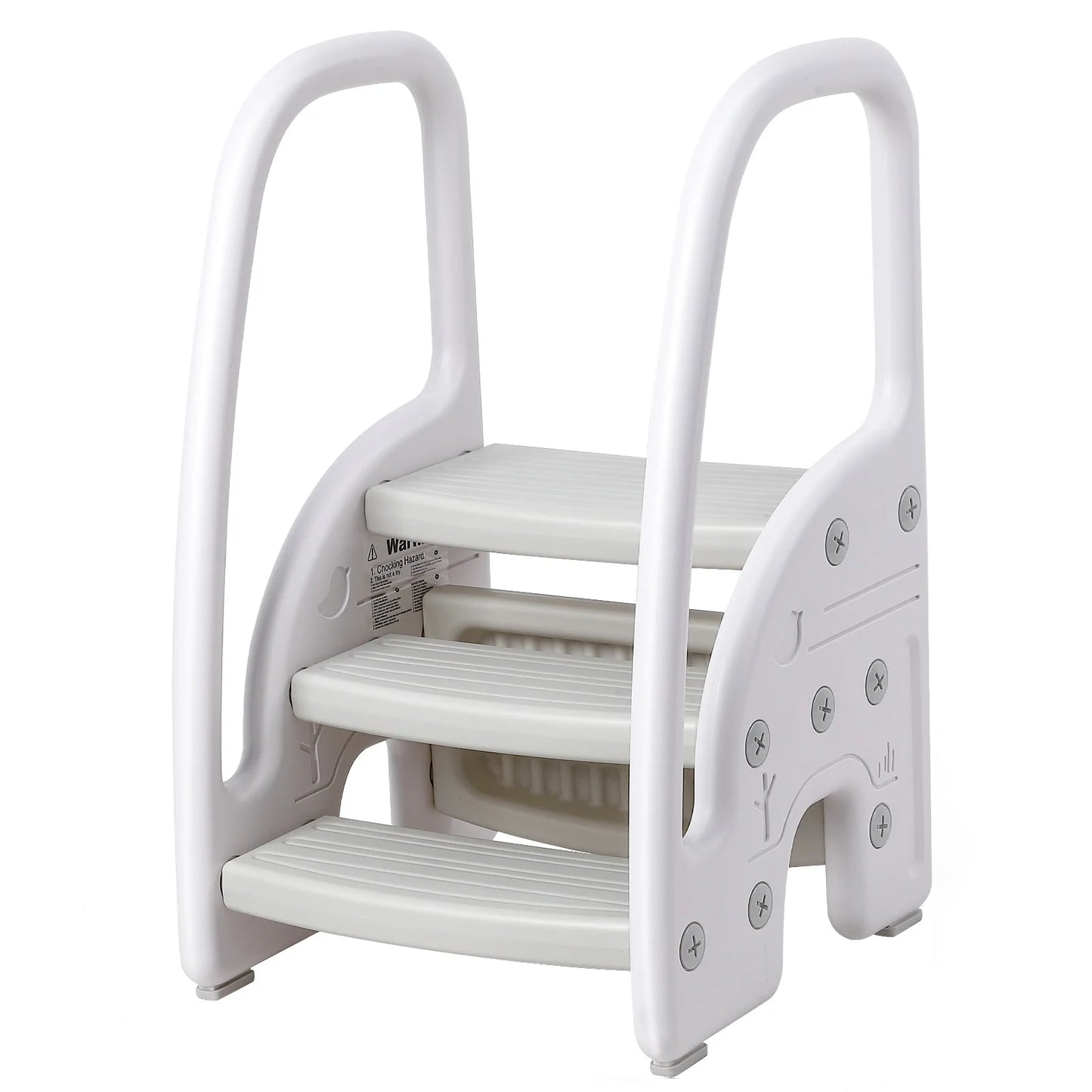 Toddler Step Stool With Handles Plastic 3 Step Bathroom Kitchen