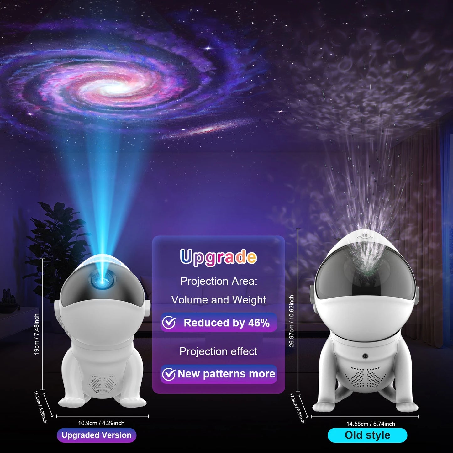AUSYLE Star Projector Dog Night Light Galaxy Discs