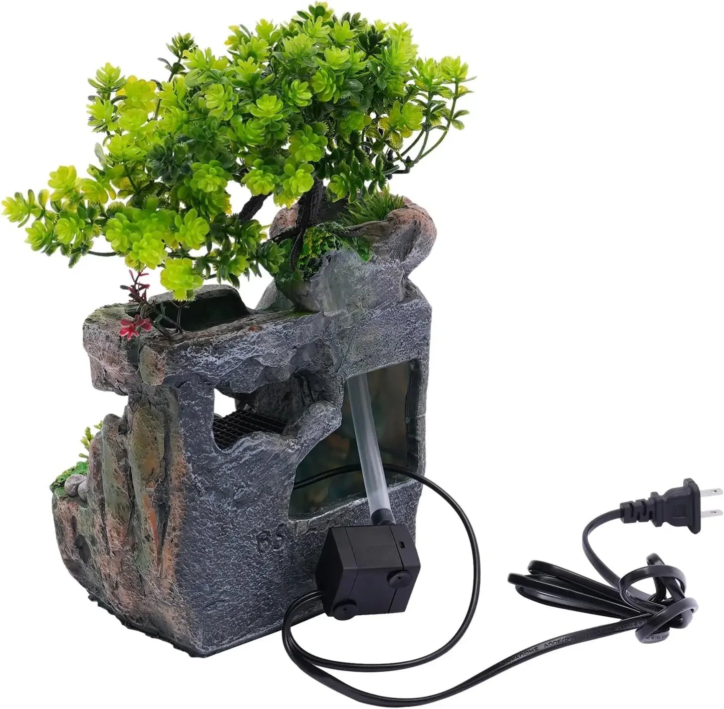 Indoor Tabletop Waterfall Fountain With Pump And LED Light