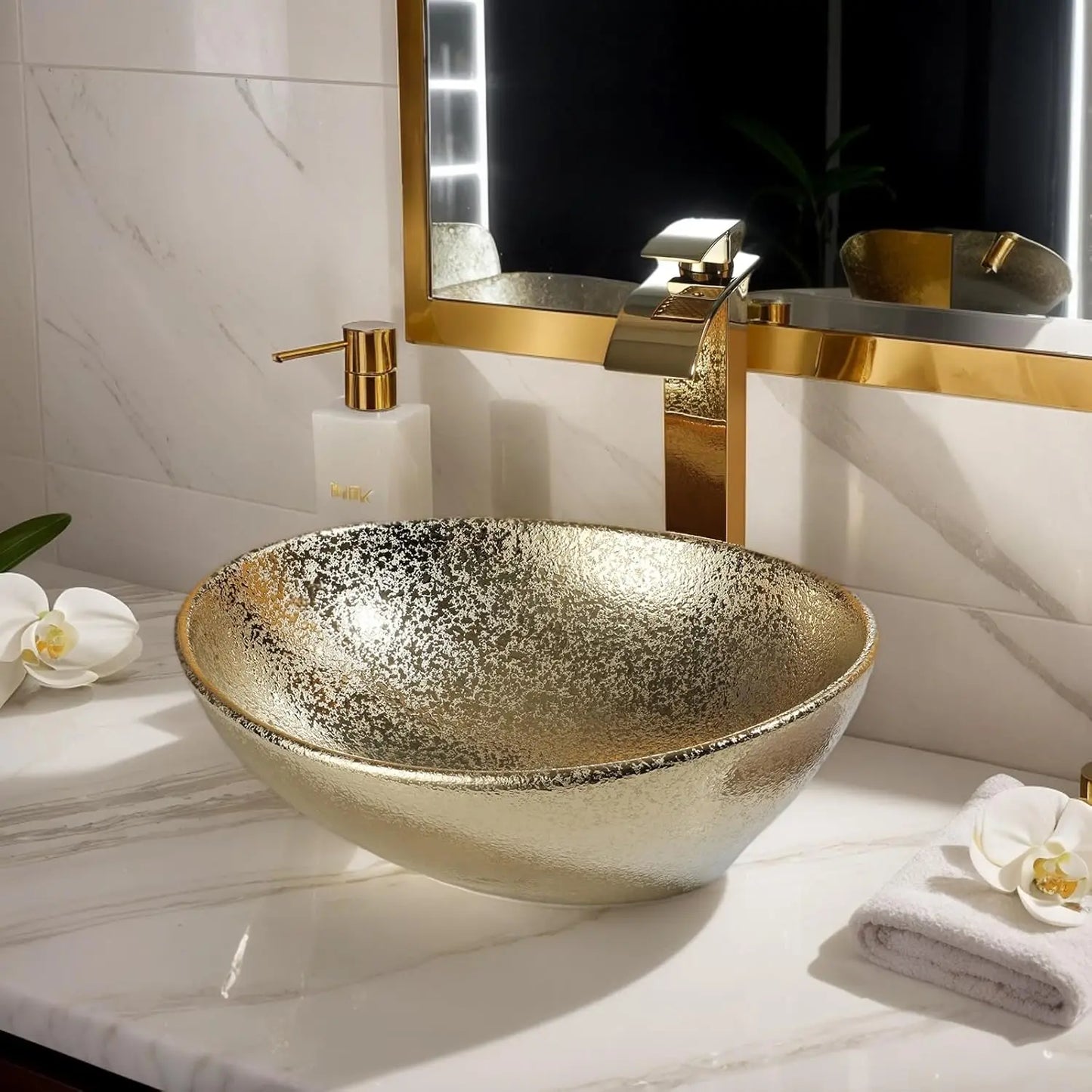 Sinlaku Oval Ceramic Vessel Sink With Faucet Combo For Bathroom