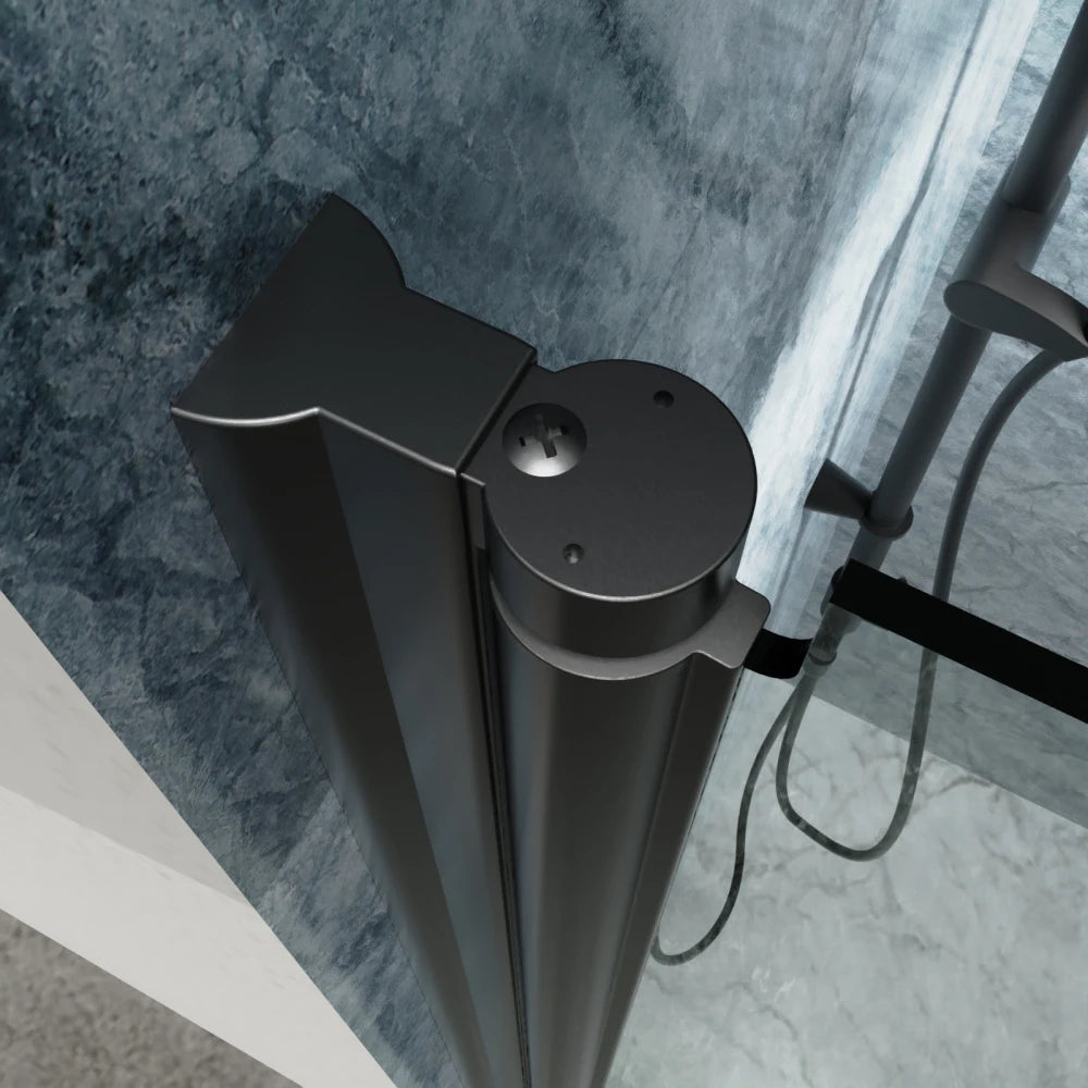 Bi-Fold Semi-Frameless Shower Door Matte Finish With Clear Glass
