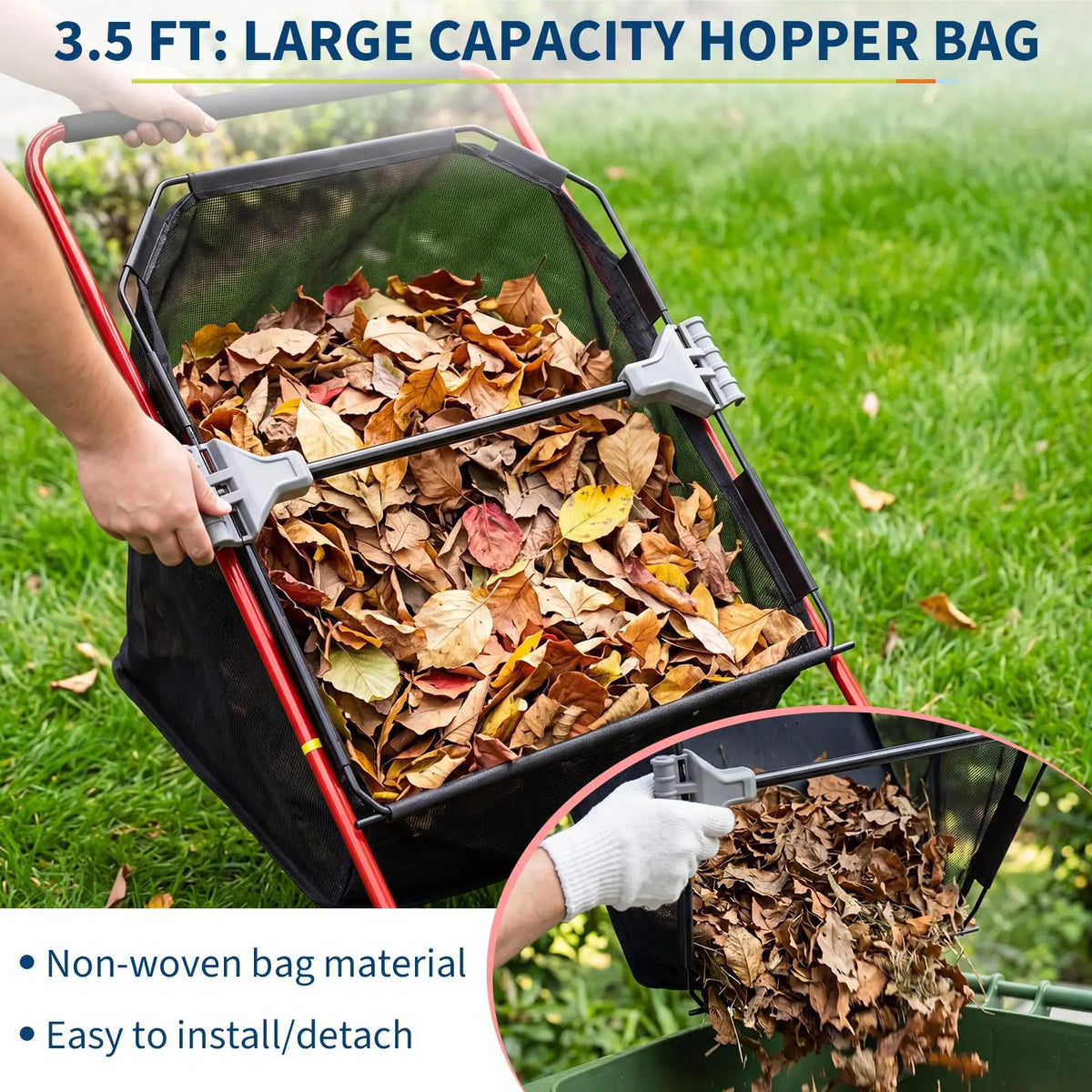 HiMiss Push Lawn Sweeper Manual Yard Leaf And Grass Collector
