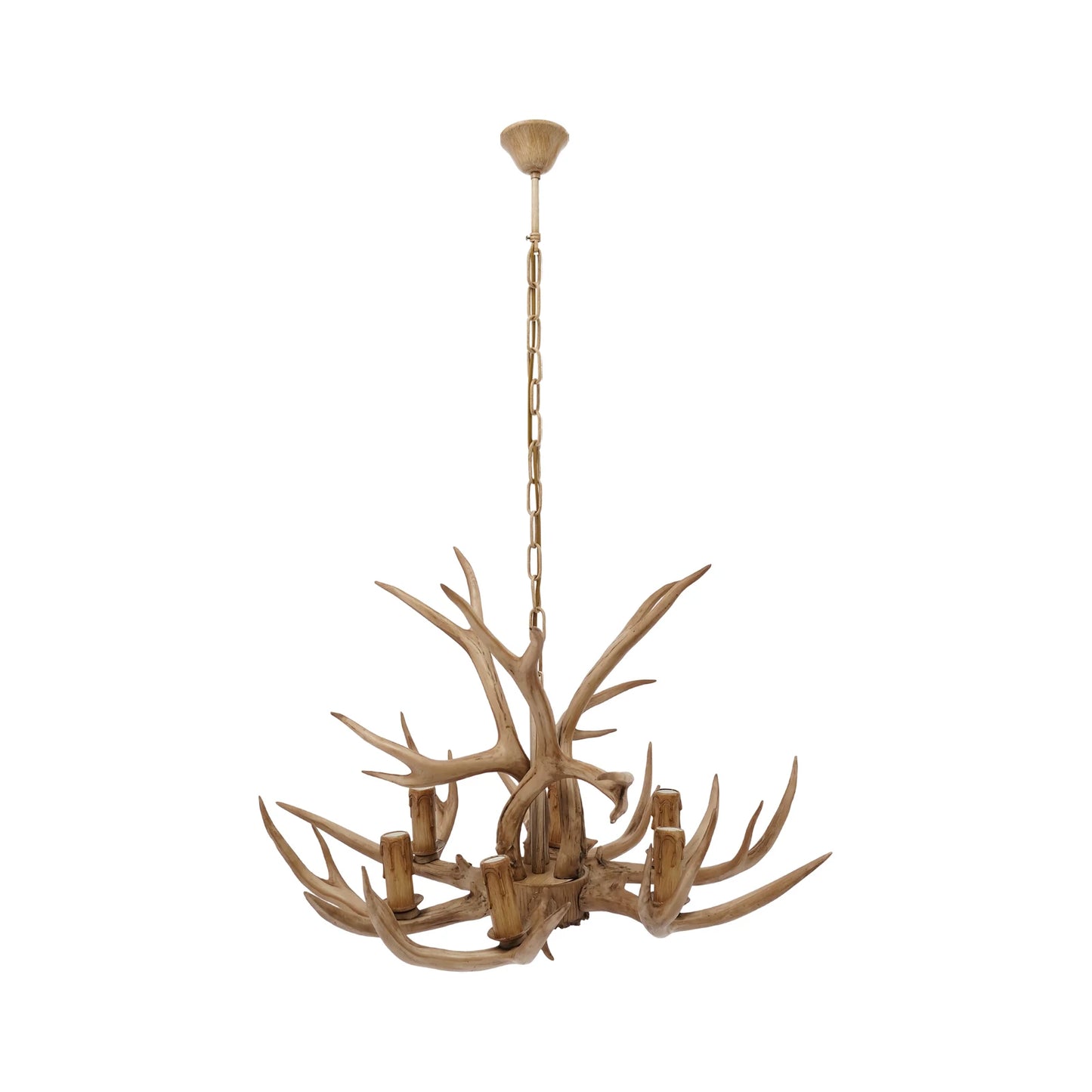 Resin Deer Antler Ceiling Light Chandelier 6 Lights Pendant 110V