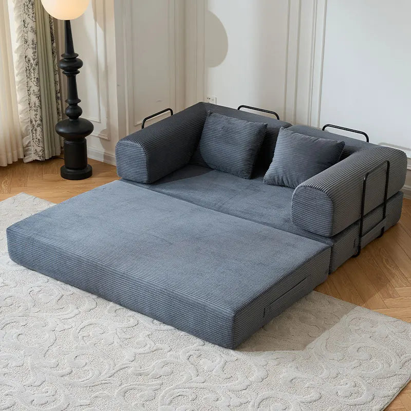 Convertible Sofa Bed With L-Shaped Armrests For Living Room