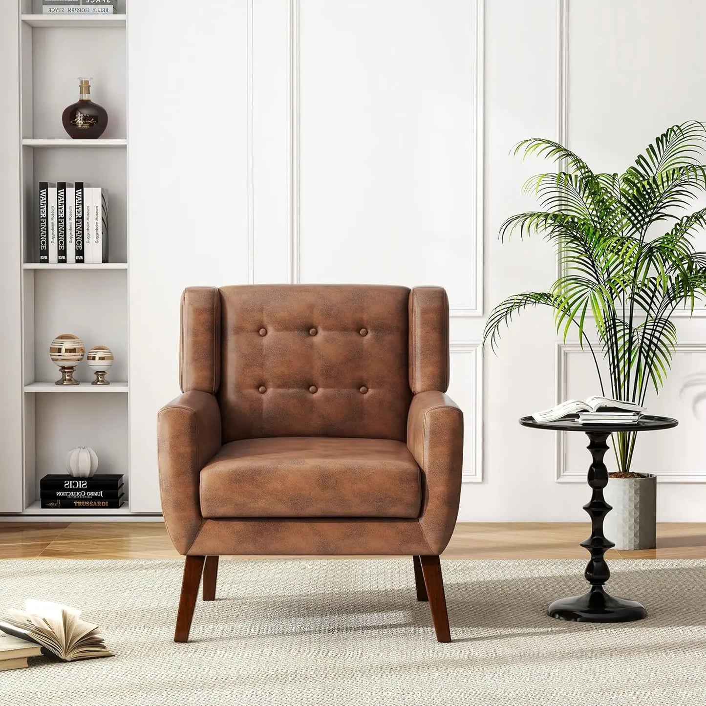 PU Leather Accent Chairs Set Of 2 Modern Armchairs