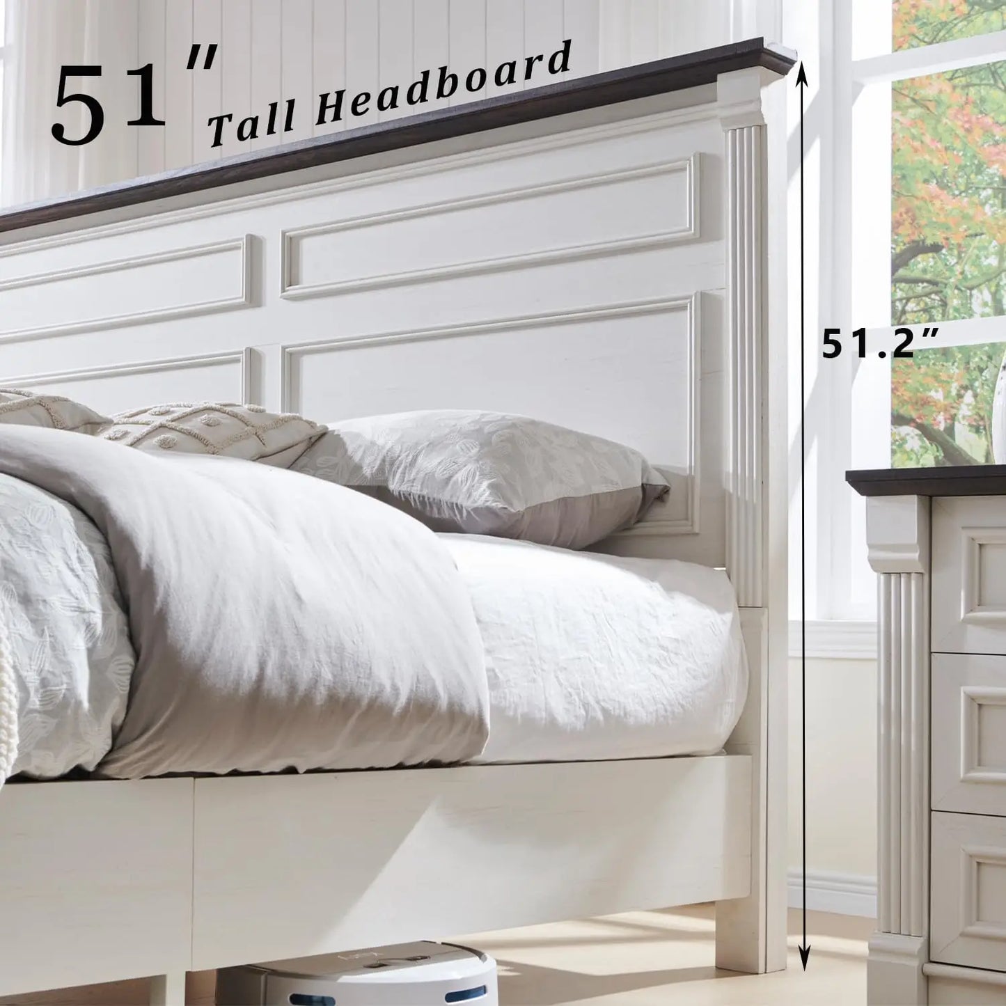 Farmhouse Wood Platform Bed Frame With Storage Drawers Customized