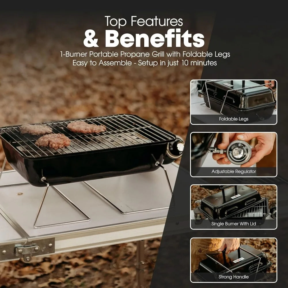 NBVCX Propane Burner Grill Foldable Legs And Adjustable Regulator