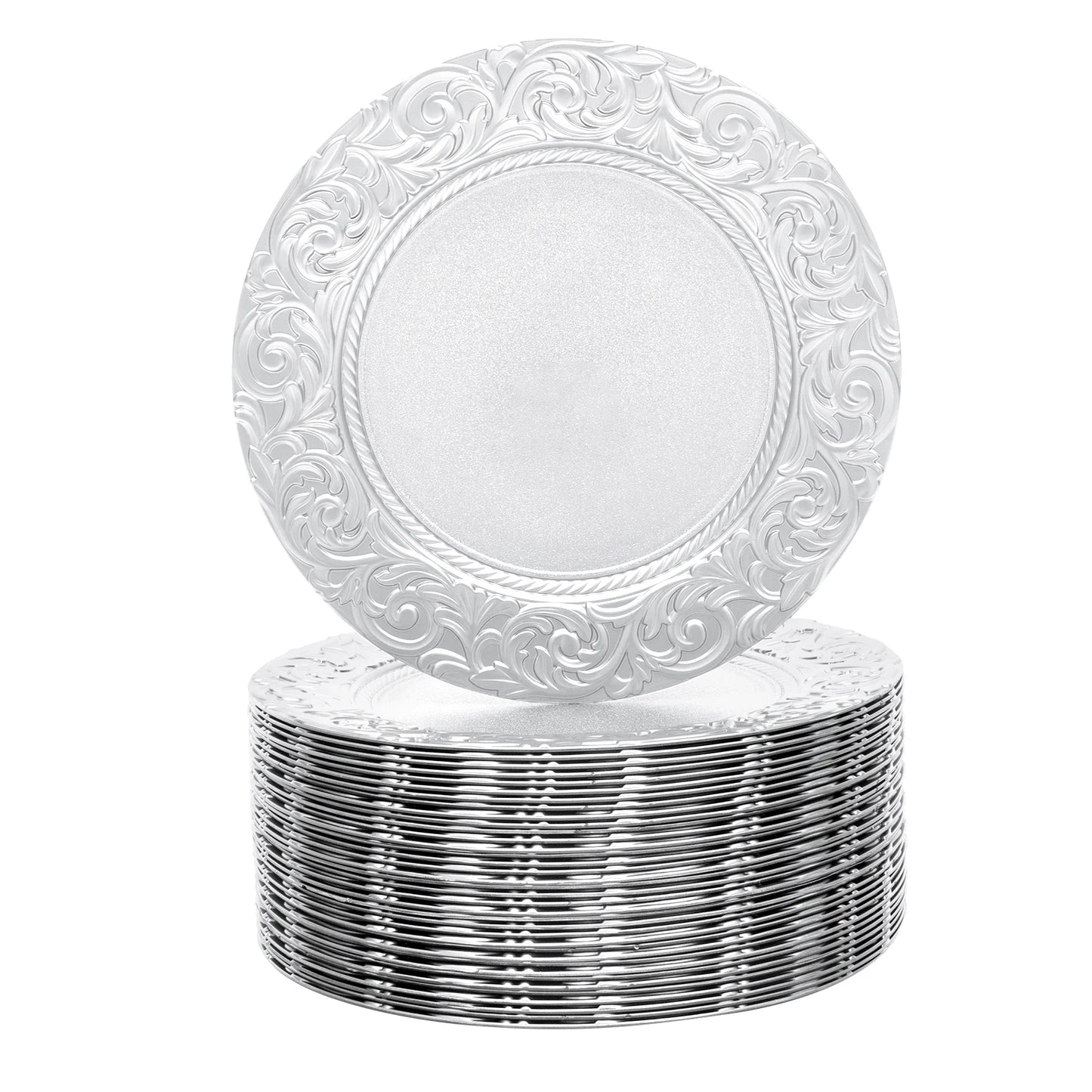 Round Charger Plates Set 100 Pcs For Weddings Banquets