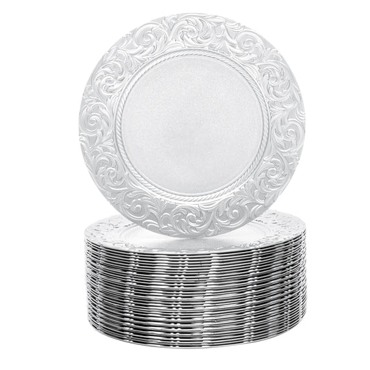 Round Charger Plates Set 100 Pcs For Weddings Banquets