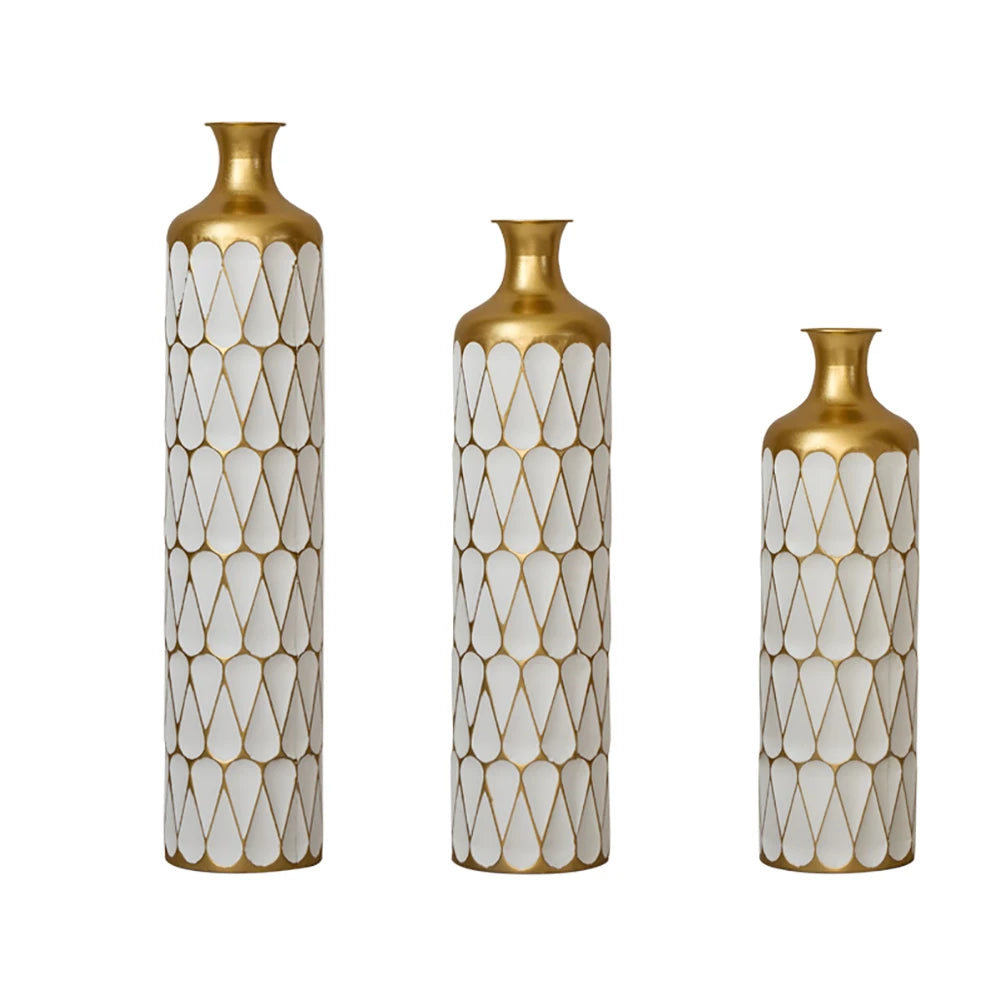 TWISTER.CK Floor Metal Vase Set Modern Decorative Drop Shape Vases