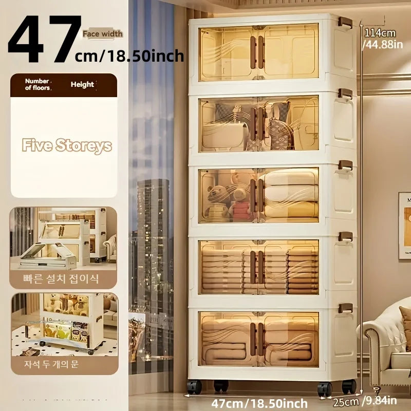 Foldable Storage Box With Clear Door For Home Organization