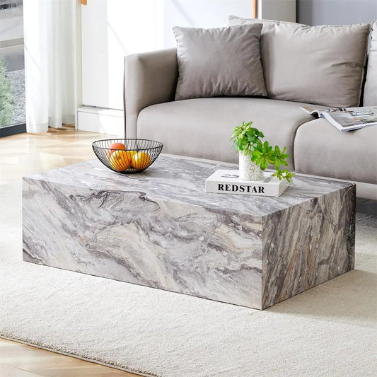 Minimalist Modern Faux Marble Coffee Table