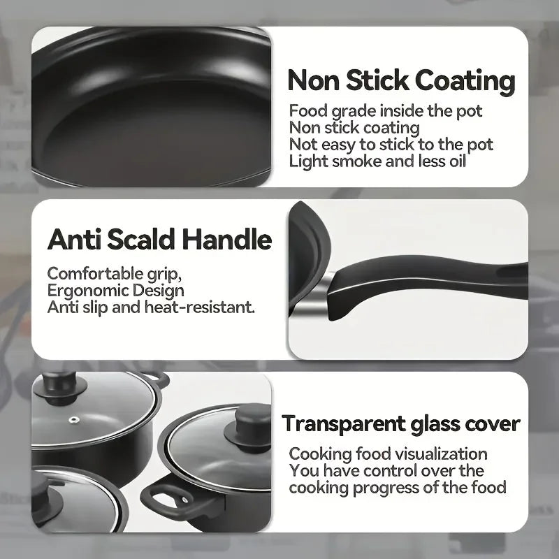 AEHOME 13 Piece Nonstick Cookware Set Induction Compatible