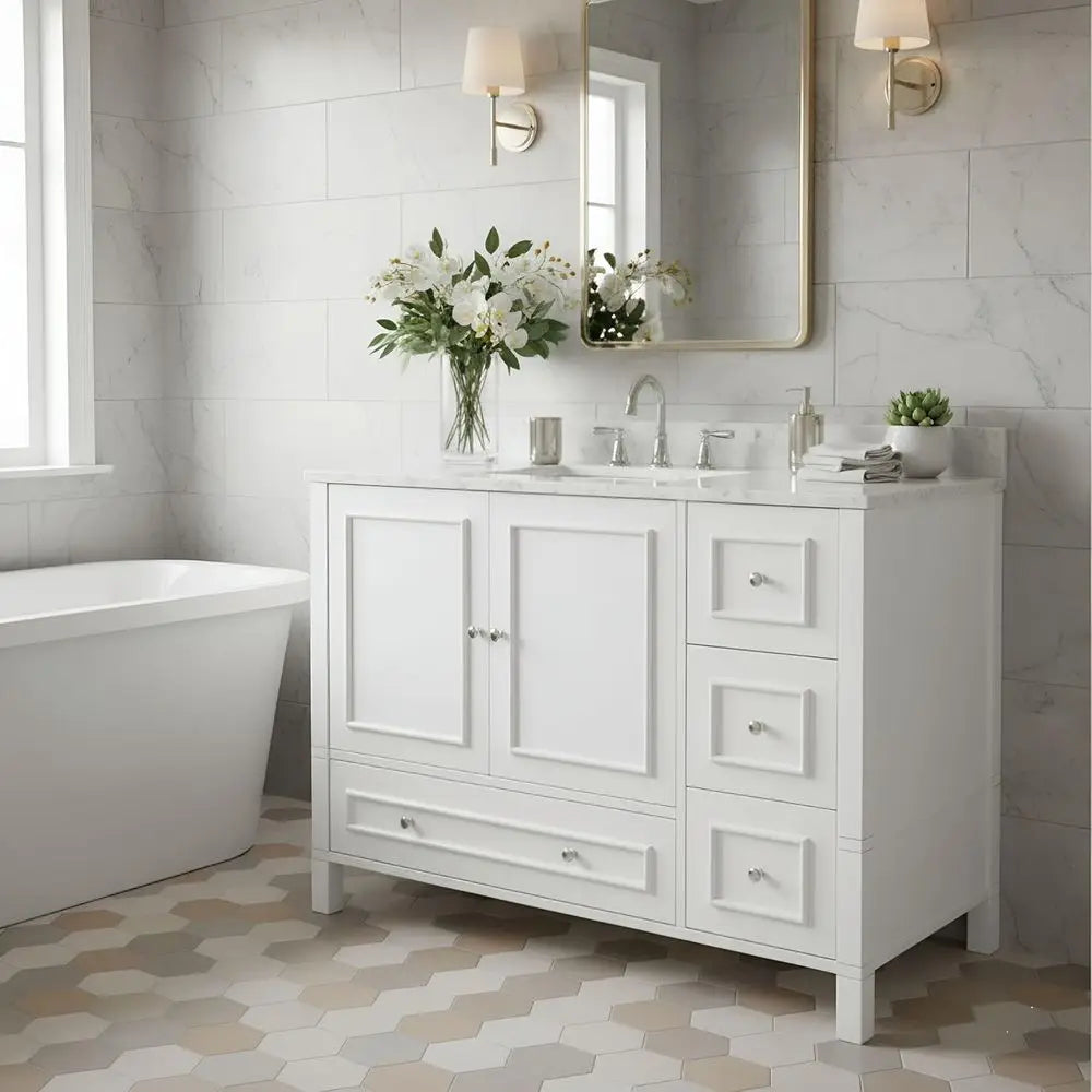 Freestanding Bathroom Vanity Cabinet With Soft Close Doors