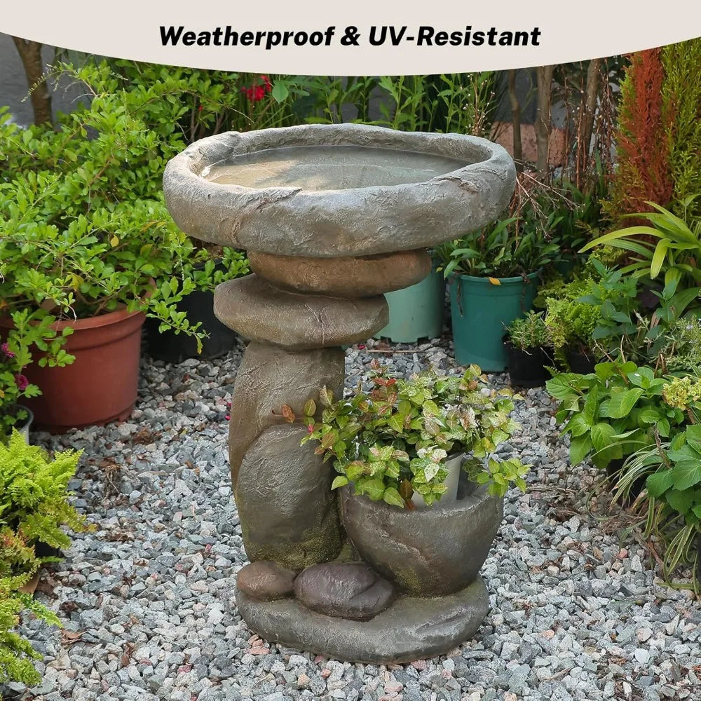 Tall Outdoor Fountain Resin Fiberglass Garden Patio Yard No Pump