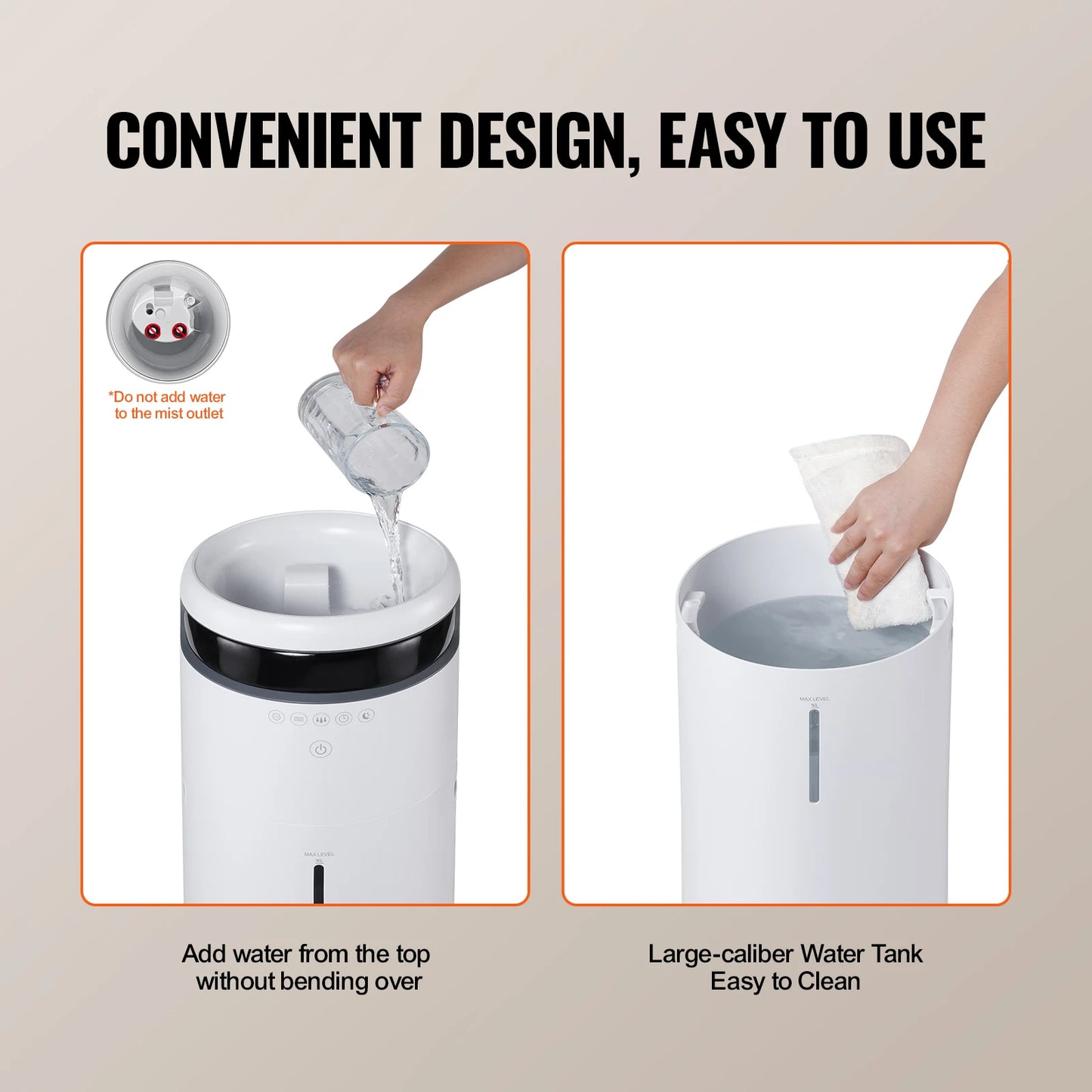 SucceBuy Humidifier For Home Large Room 16L Water Tank Auto Shut Off
