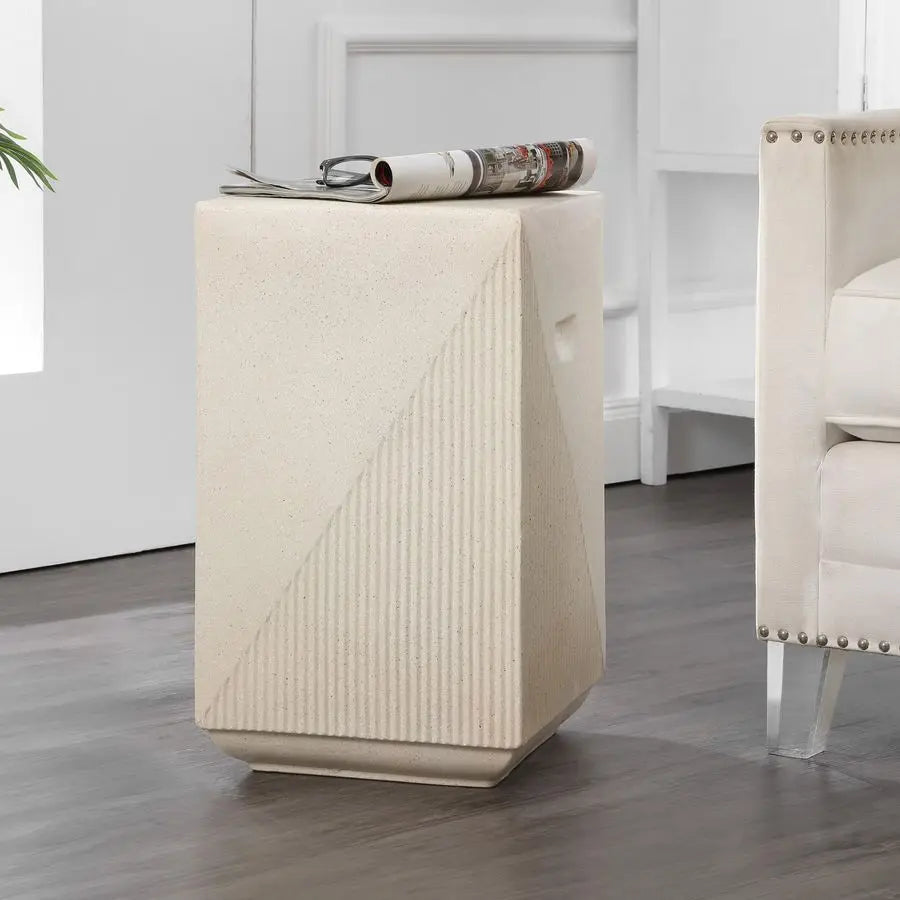 Adrian Contemporary Minimalist Square Indoor Outdoor Accent Table