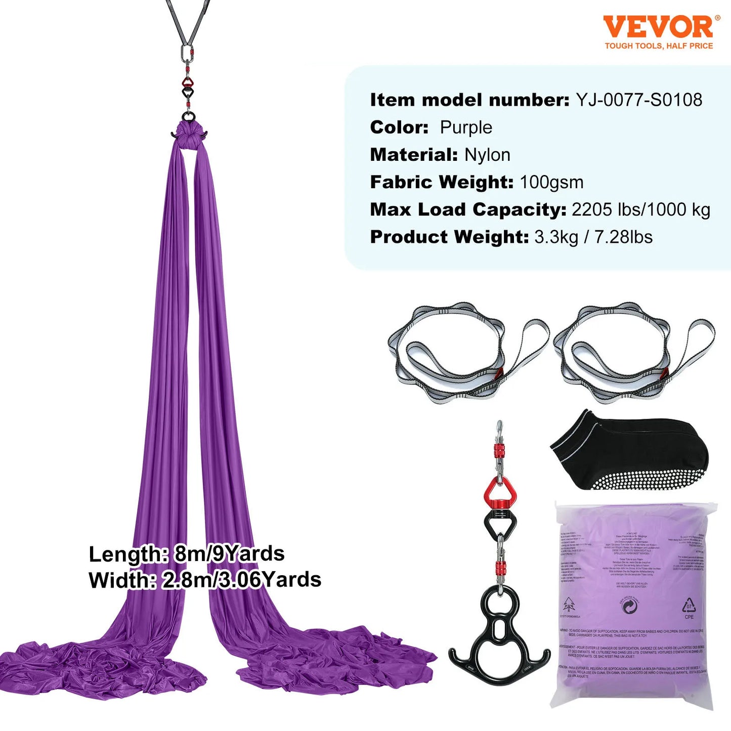 VEVOR Aerial Yoga Hammock Starter Kit for All Levels