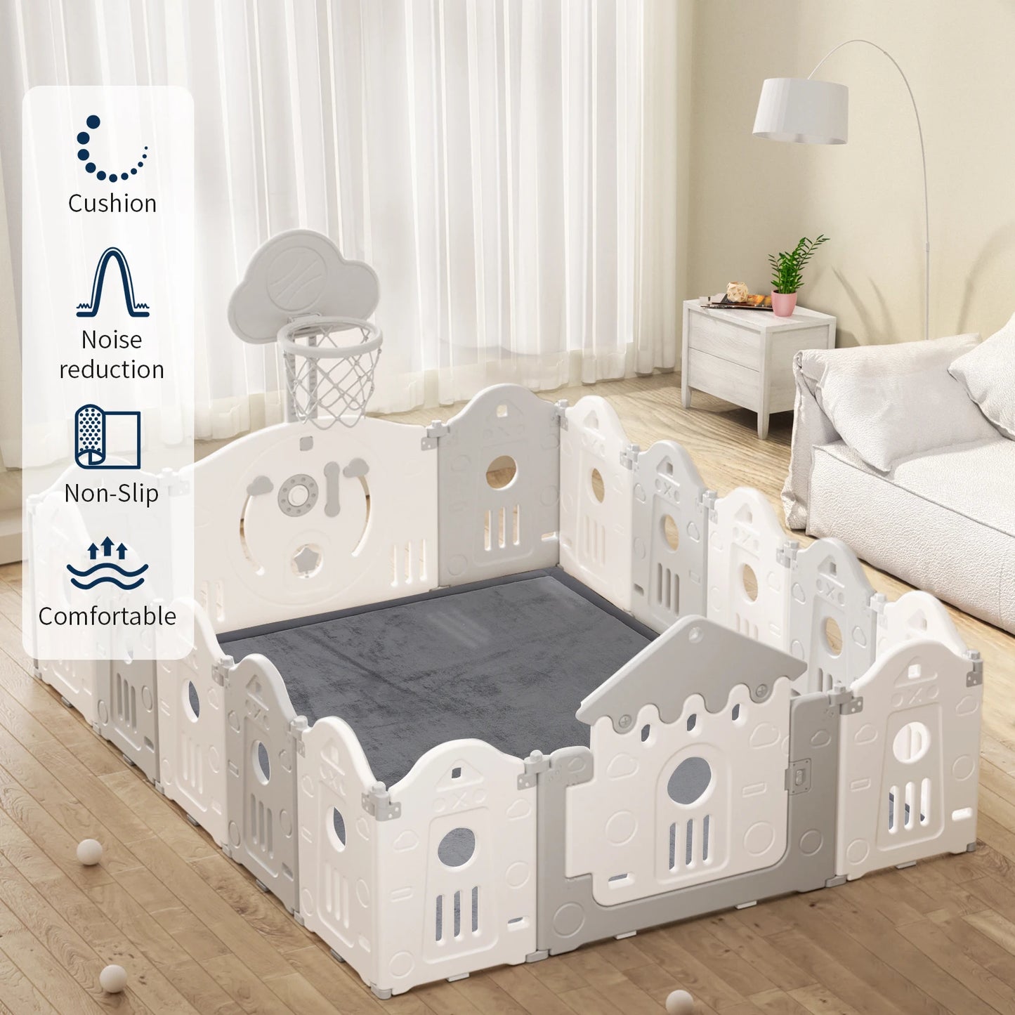 PaPaMat Memory Foam Playpen Mat Carpet With Non Slip Bottom