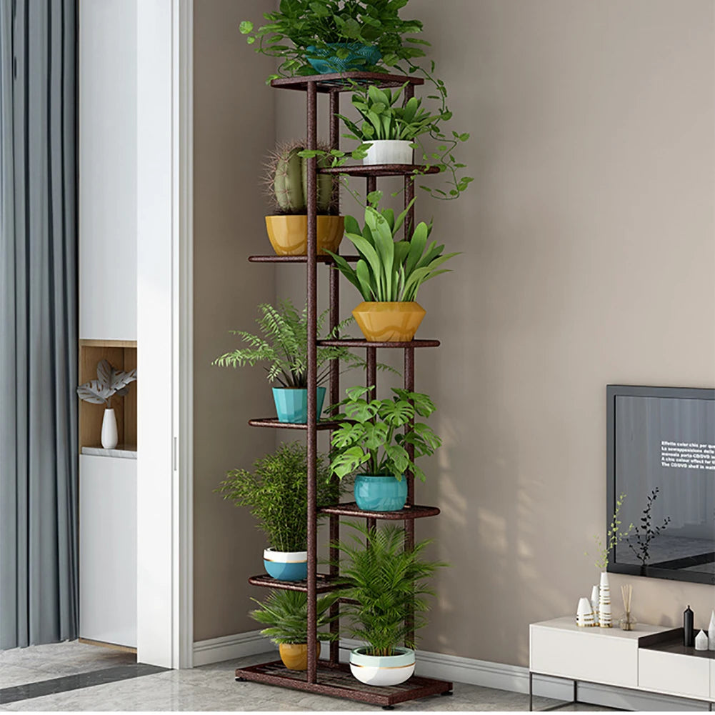 HiMISS 8 Tier Metal Plant Stand Indoor Outdoor Shelf