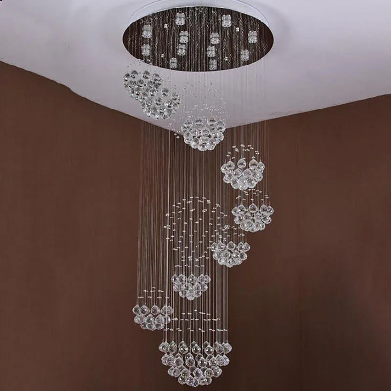 Modern Stainless Steel Crystal LED Ceiling Chandelier For Home