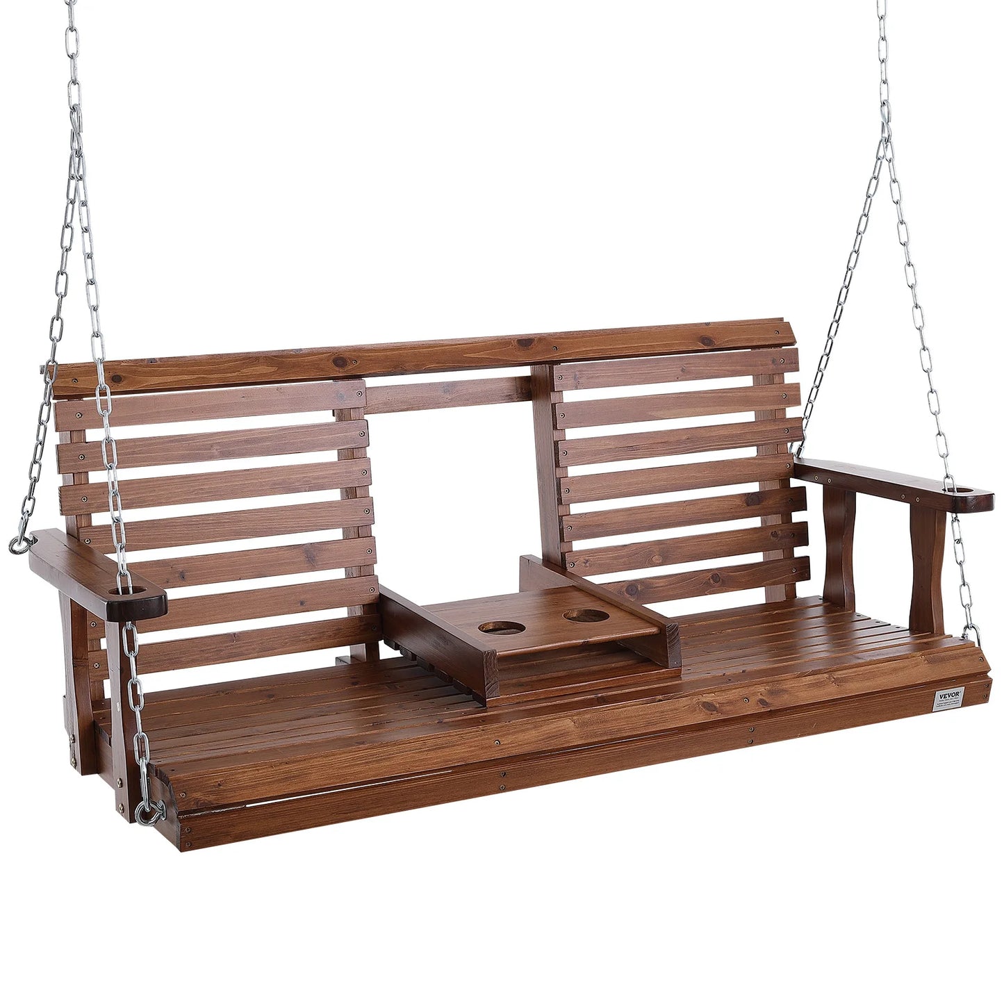 SucceBuy Wooden Porch Swing Outdoor Patio Bench Garden 880 Lbs
