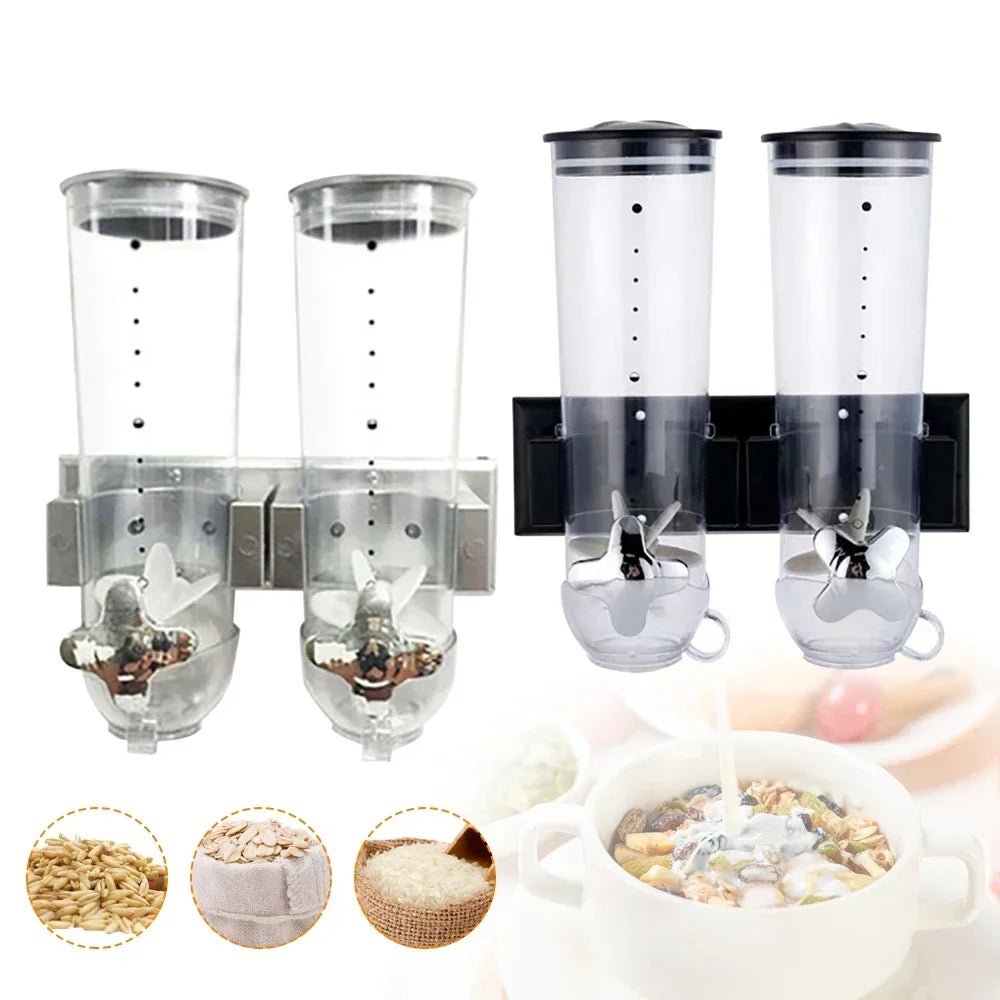 Dual Control Wall Mount Cereal Dispenser For Nuts Coffee Beans