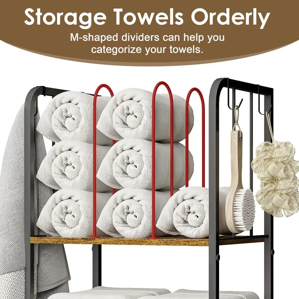Three Tier Retractable Wall Mounted Metal Towel Rack Stand