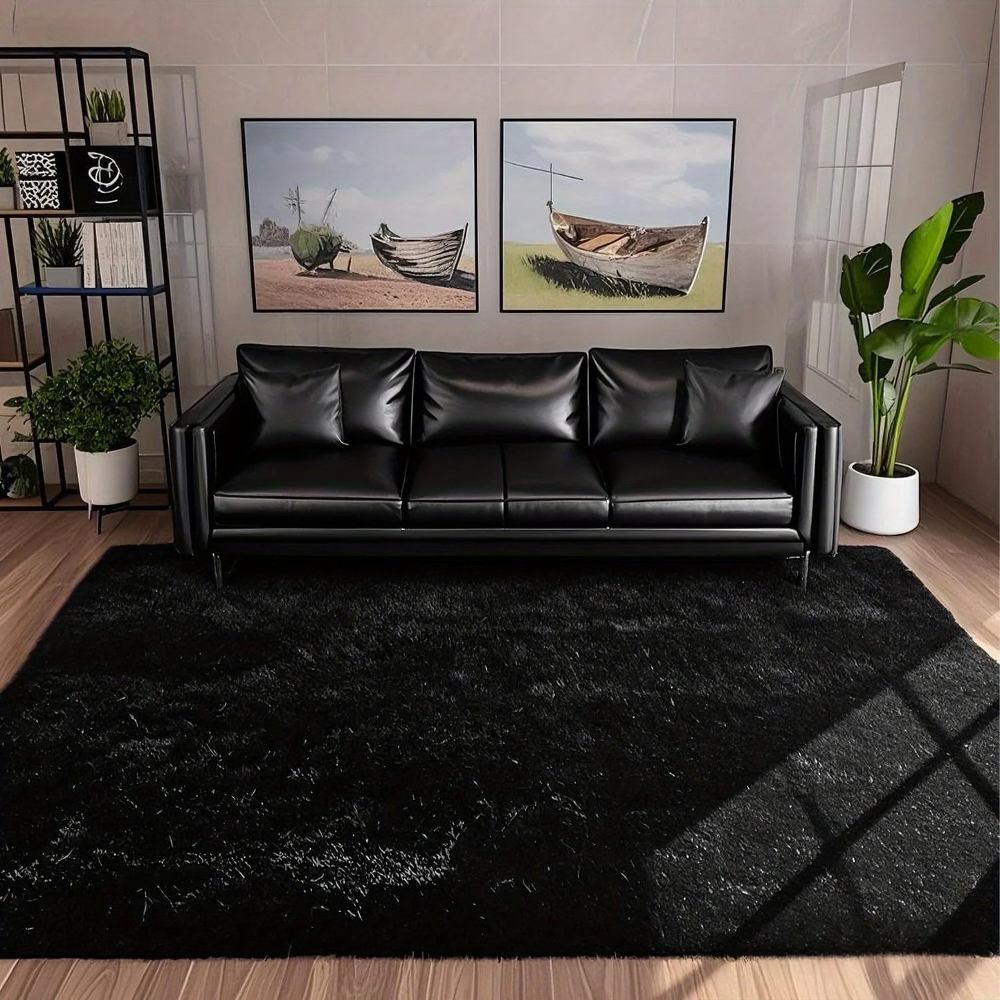 Plush Area Rug Geometric Modern Living Room and Bedroom Decor