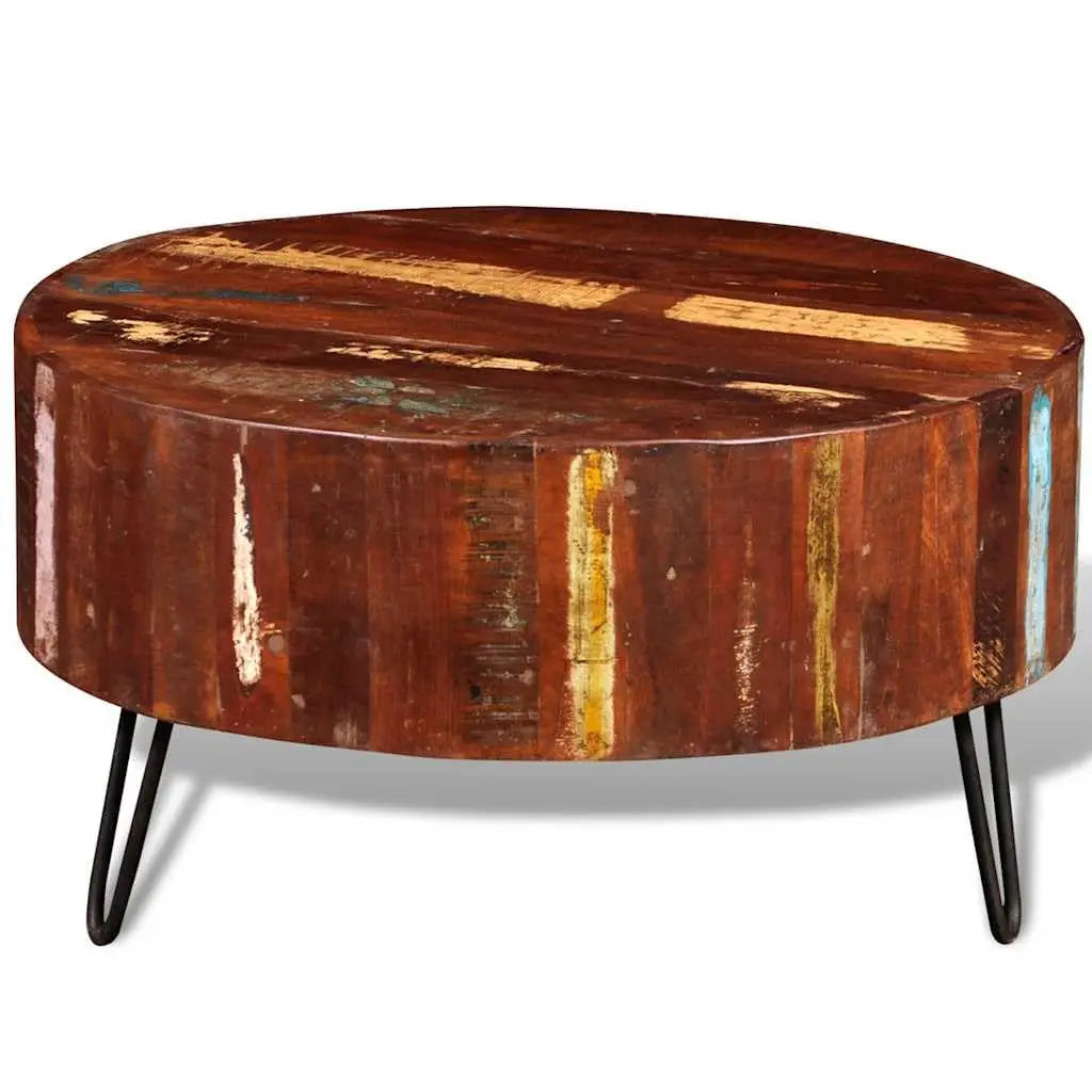 Reclaimed Solid Wood Coffee Table With Iron Frame Customized