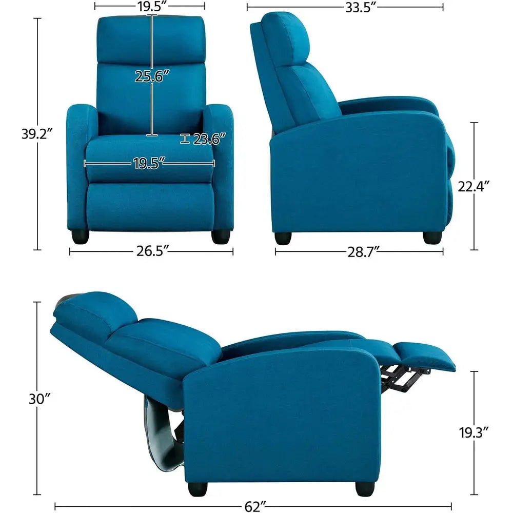 UKMJ Home Theater Fabric Recliner Chair Sofa for Living Room