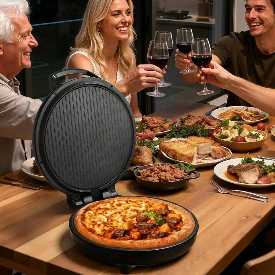 XMSJ 1200W Electric Pizza Oven With Nonstick Coating Dual Bake