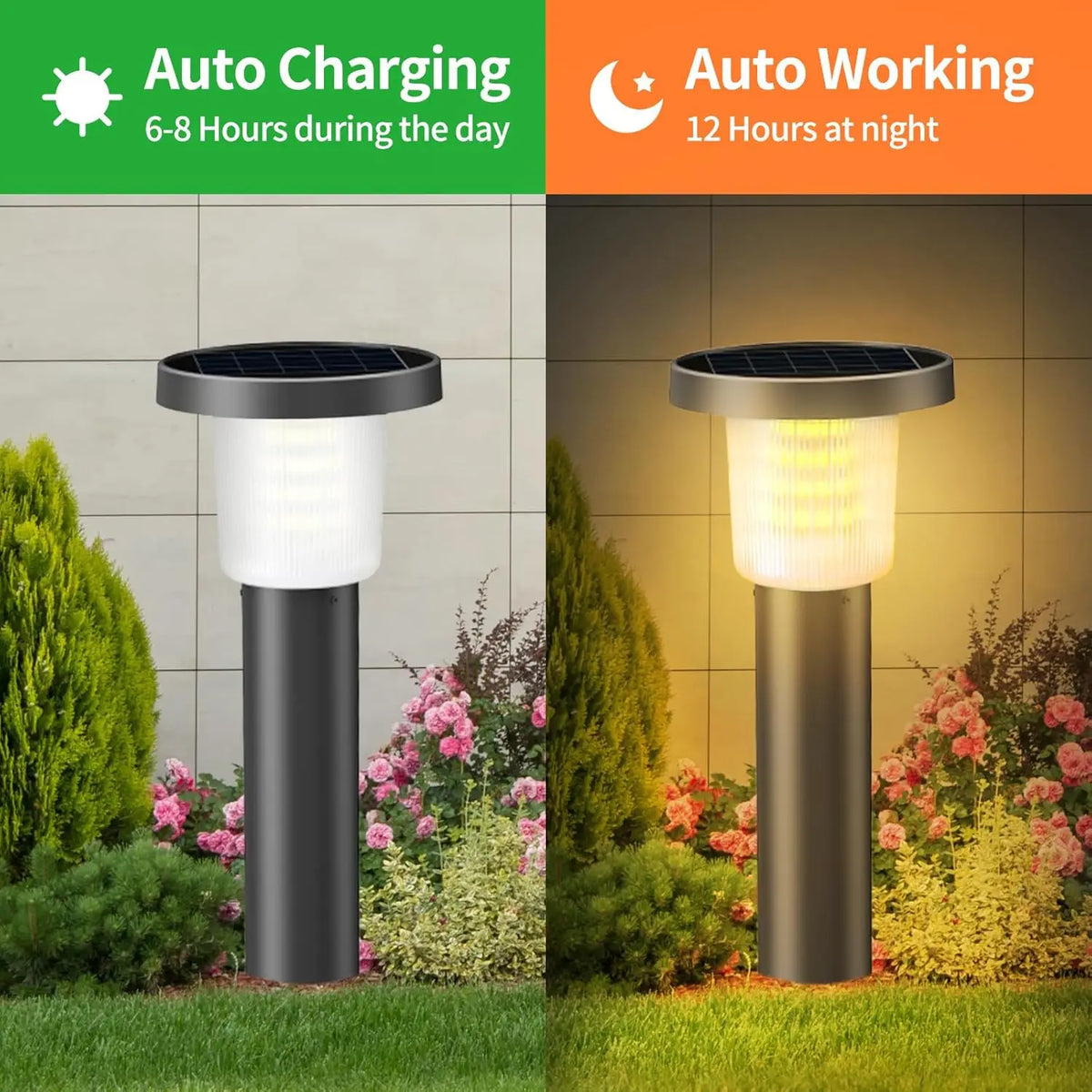 Intelamp Solar Pathway Lights Outdoor LED Landscape Garden Driveway Walkway