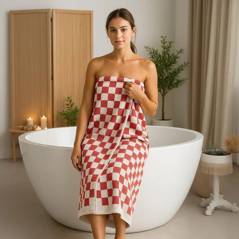 Cotton Bath Towels Set 4 Piece Solid Pattern Highly Absorbent