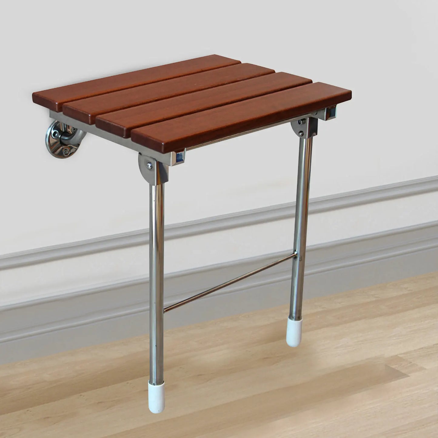 Fold Down Shower Seat Wall Mounted Solid Wood Bench