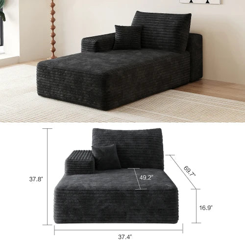 YQXH Cloud Style Sectional Sofa With Velvet Memory Foam Cushions