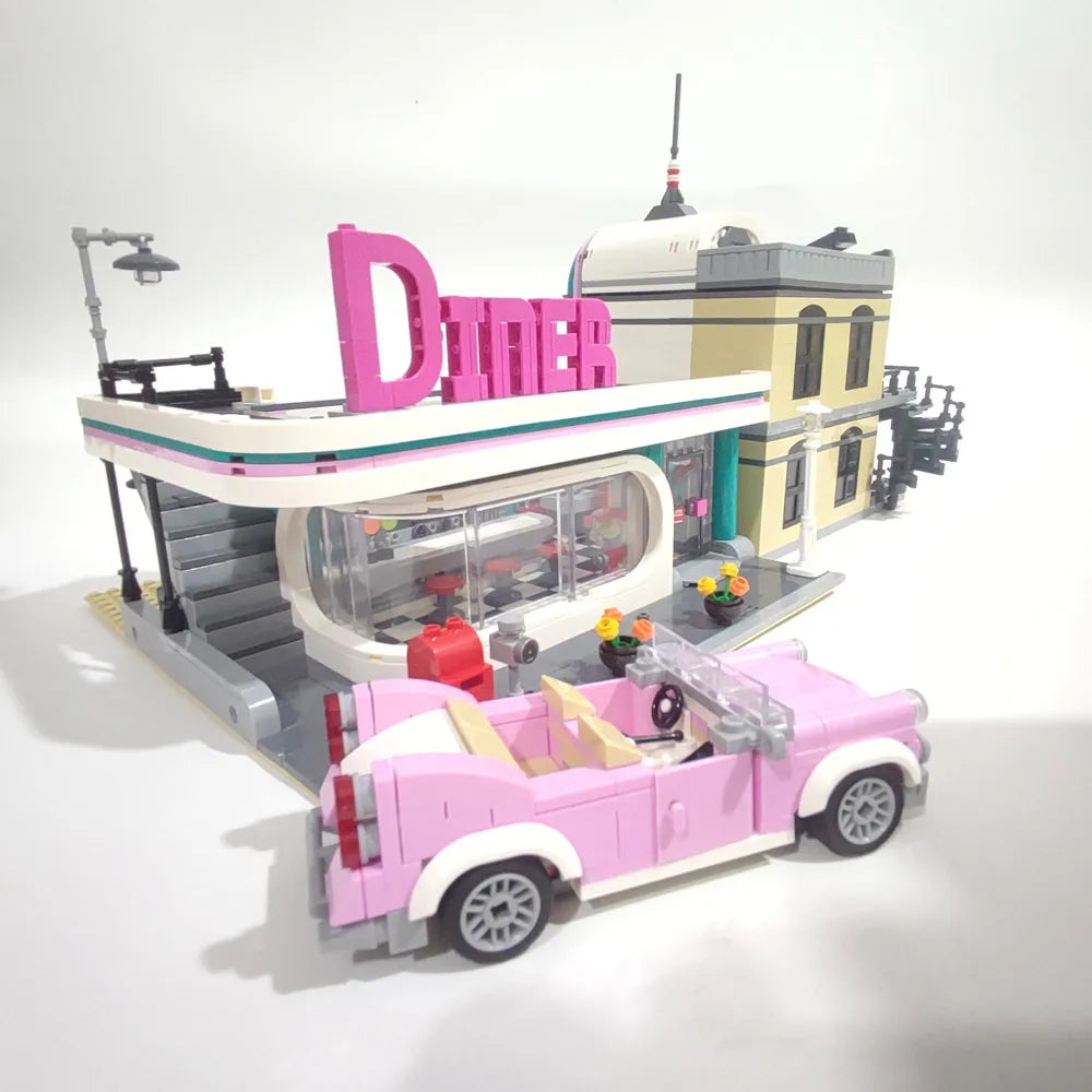 Creative City Street View Building Blocks Palace Cinema Set