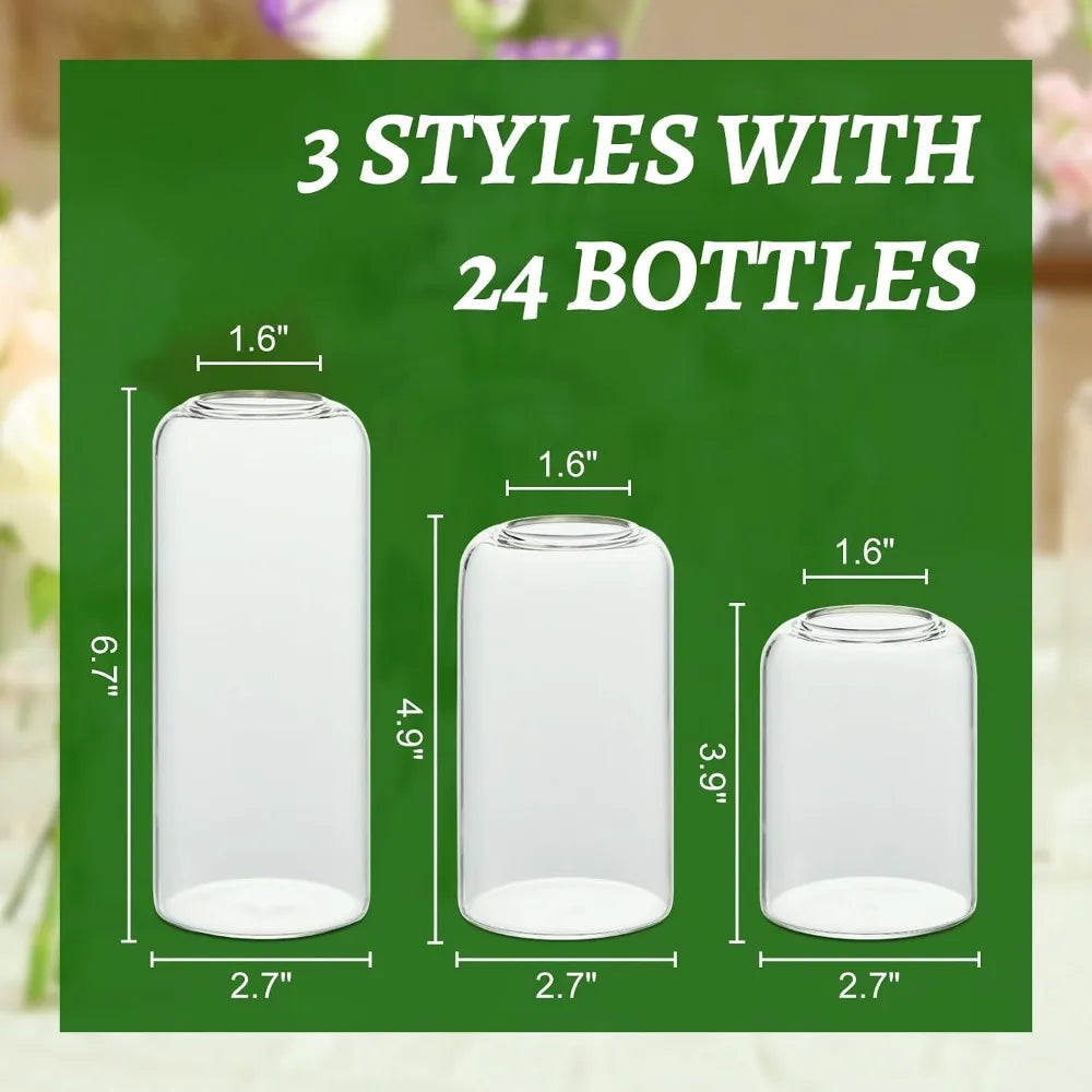 Glass Bud Vases Set 24 Pieces For Centerpieces And Decor