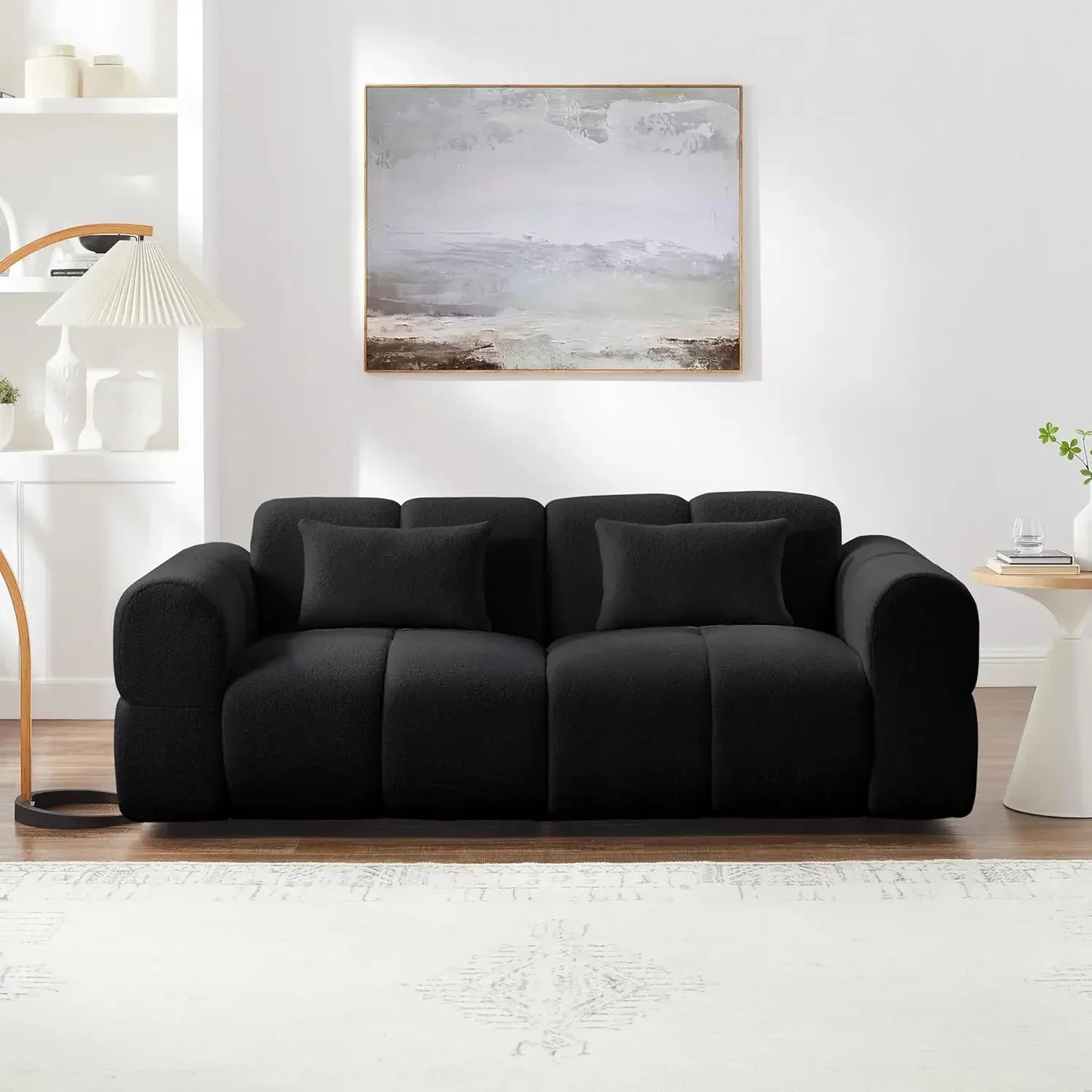 Guangbai Boucle Sofa Couch Modern Deep Seat Mid Century Cloud