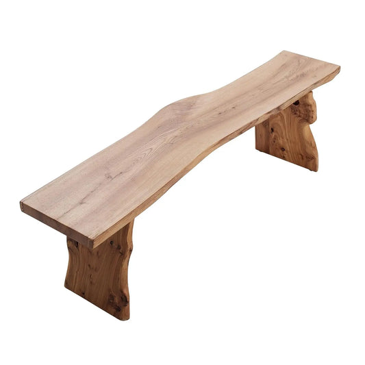 Elm Wood Dining Bench Footrest Stool for Entryway Living Room