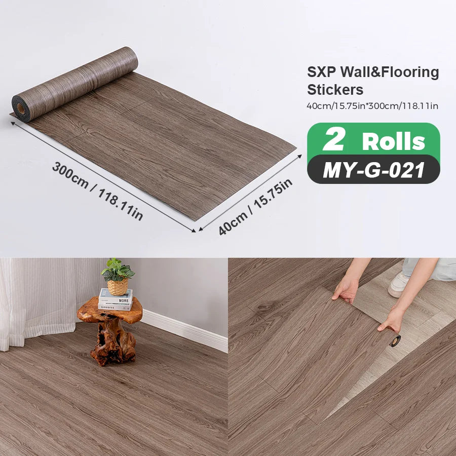 Self-Adhesive Wall And Floor Sticker Wood Grain Marble Design