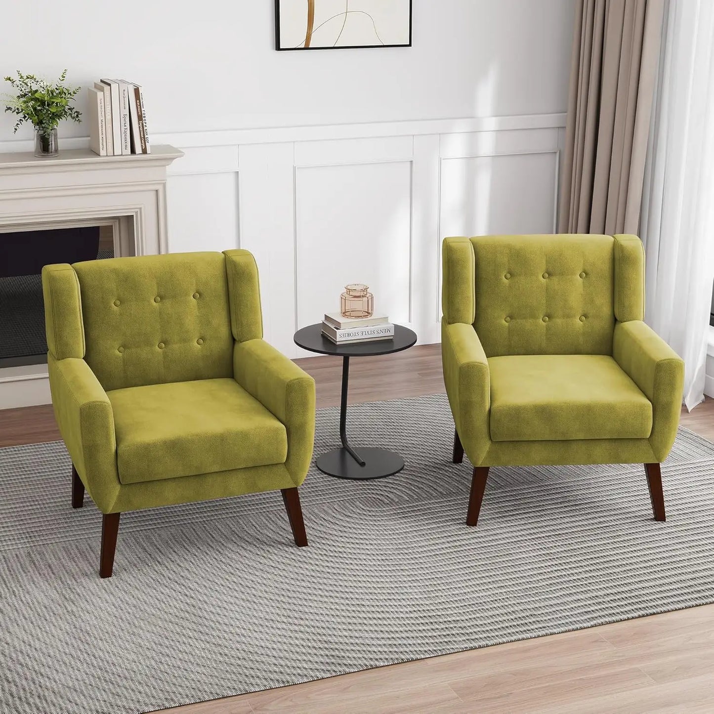PU Leather Accent Chairs Set Of 2 Modern Armchairs