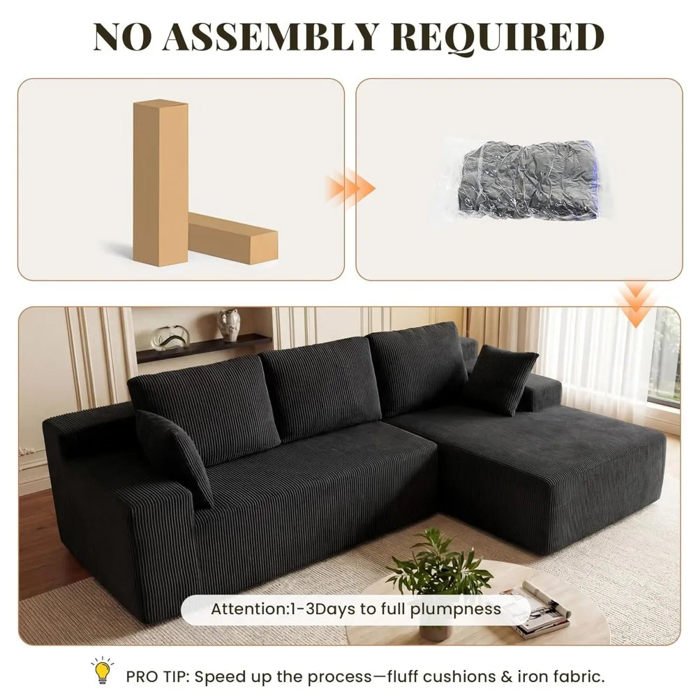 Combination Modular Sectional Sofa L Shaped Chaise Memory Foam