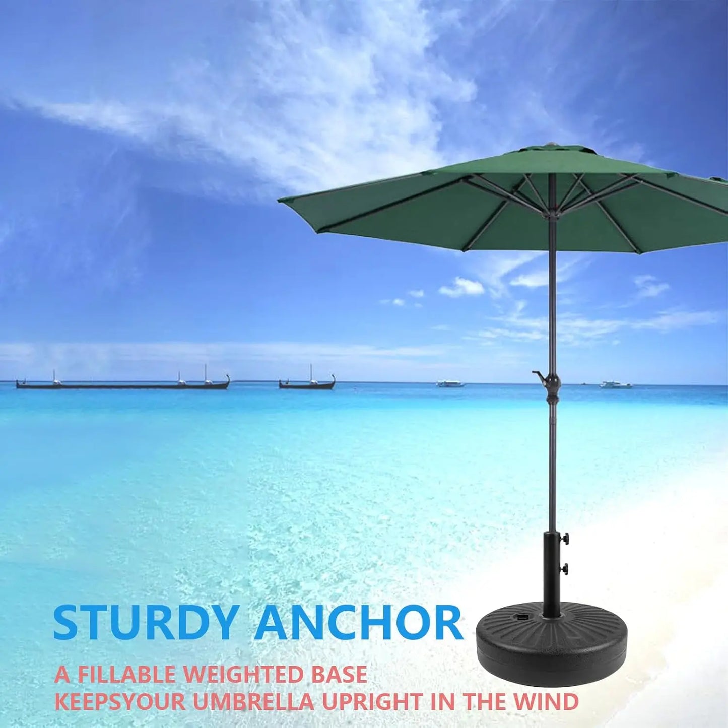 Outdoor Umbrella Weighted Base Anti Wind Sand Water Fillable Anchor Stand