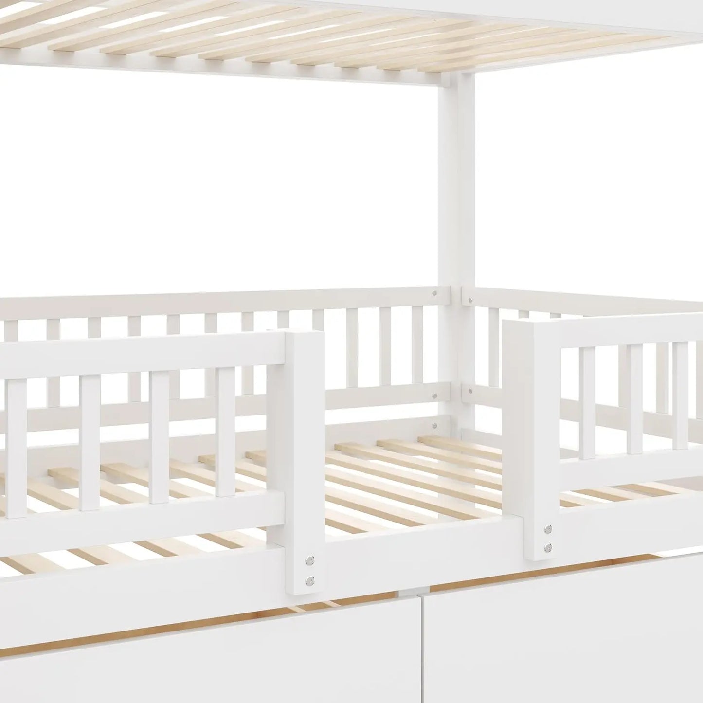 Twin Over Twin Bunk Bed With Slide Storage Drawers Staircase