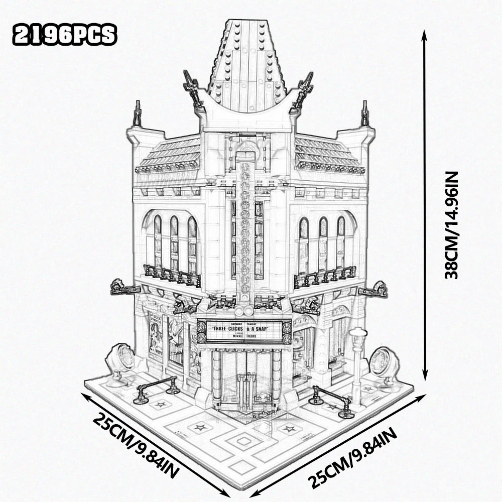 Creative City Street View Building Blocks Palace Cinema Set