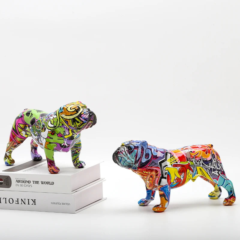 FLYuechun Ranan Resin Bulldog Ornament Home Decor Modern Crafts