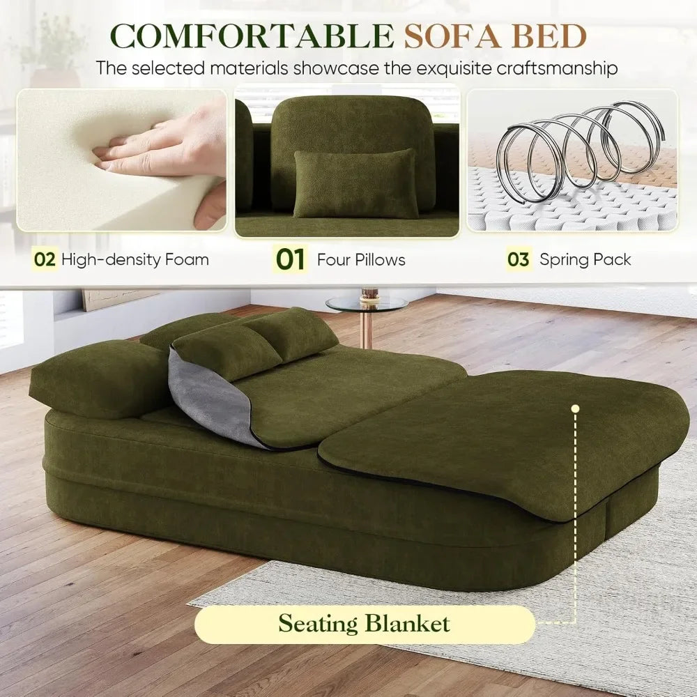 Convertible Sleeper Sofa Bed Futon Couch Folding Chenille Modern